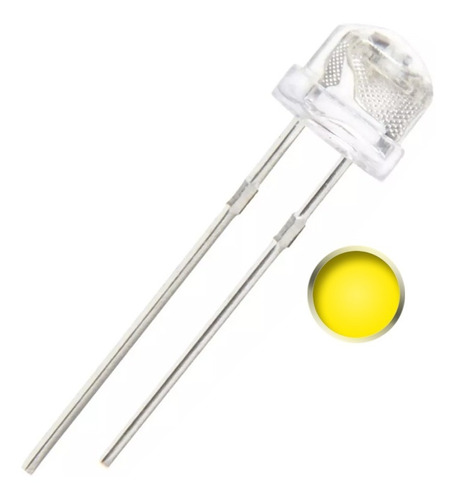 Led Amarillo 5mm Alto Brillo Desarrollo 100 Unidades Straw H