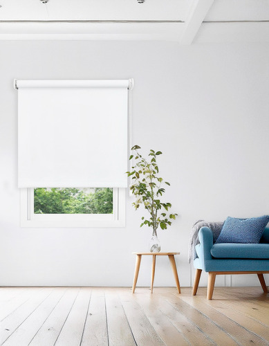 Cortina Roller Blackout 165x160 Rockinroll Blanco Black Out 100% Bloqueante Solar, Facil Instalacion, Tela Pvc Resistente, Aislante Termico Y Acustico, Soportes Metalicos, 165 Ancho X 160 Alto Blanco