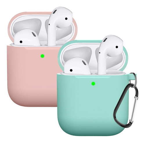 Funda De Silicona Para AirPods 1 Y 2 Gen, Rosa-turquesa