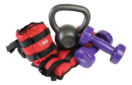 Kit Ejercicio Entrenamiento Mancuernas 3 Kg Tobi Pesa Rusa