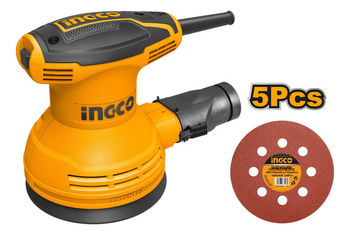 Ff Lijadora Roto Orbital 320w Industrial Ingco C Bolsa+5hoja Color Naranja Frecuencia 50 Hz/60 Hz