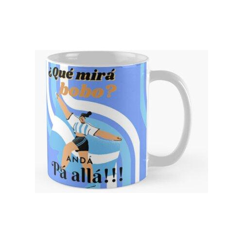 Taza Vintage Messi Argentina Que Mira Calidad Premium