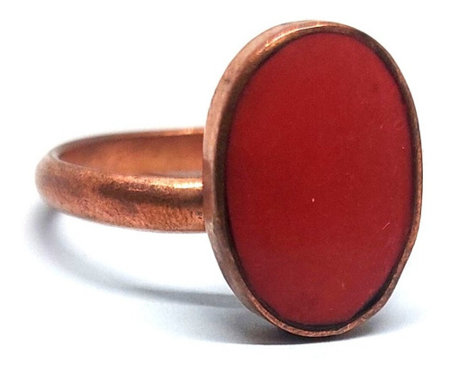 Anillo Piedra Jaspe Rojo Cobre Ajustable