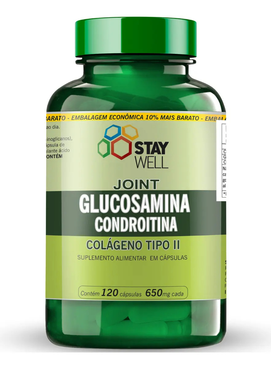 Joint com Condroitina, Colágeno Tipo 2 e Glucosamine 100% Puro com Insumos Importados - 120 Cápsulas