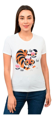 Playera Tigre Mujer Animales Diseño 1326 Playeras Beloma