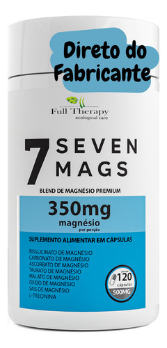 Magnésios 7 Mags (7 Em 1) 120 Cáps Full Therapy Sabor Sem Sabor