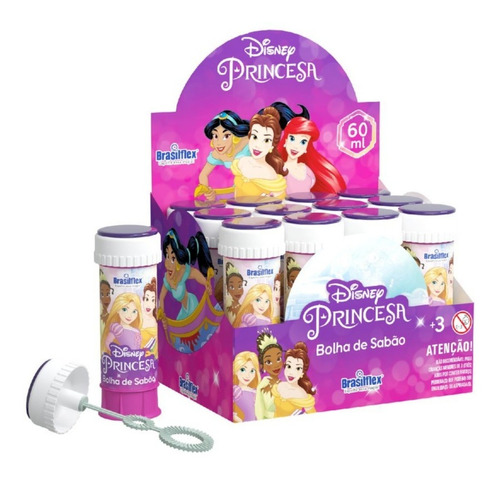 Bolinha De Sabão Princesas Da Disney 24u Lembrancinha Festa