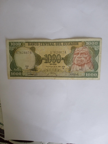 Billetes De 1000 Sucres Ecuatorianos De 1986