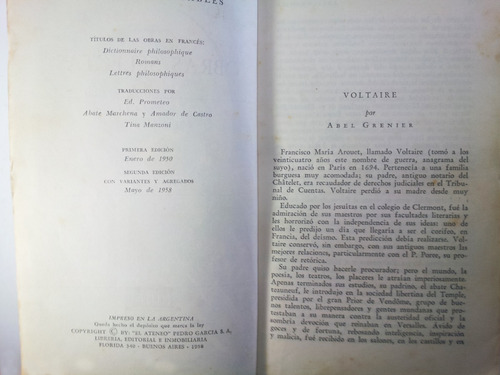 Voltaire - Obras - El Ateneo - Edición Lujosa (Usado)