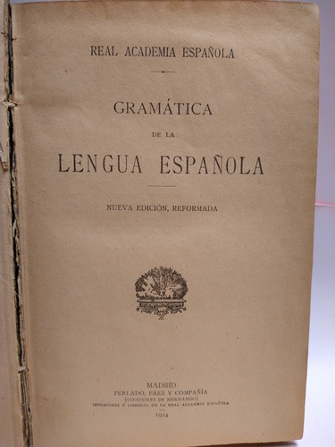 Gramática De La Lengua Española Año 1924