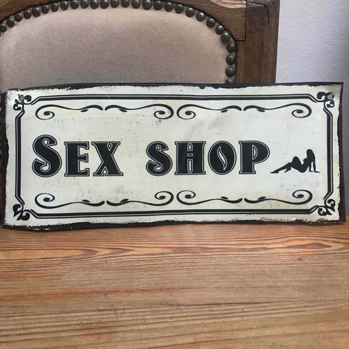 Cartel De Chapa Simil Antiguo Sex Shop