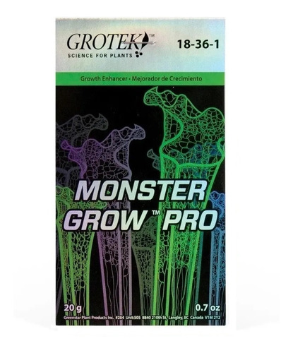 Grotek Monster Grow Pro 20 Gr Crecimiento Cultivo Cogoshop 