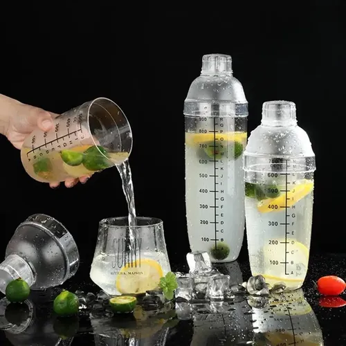 Coctelera Escala Cobbler 1000ml Agitador Mezclador Manual