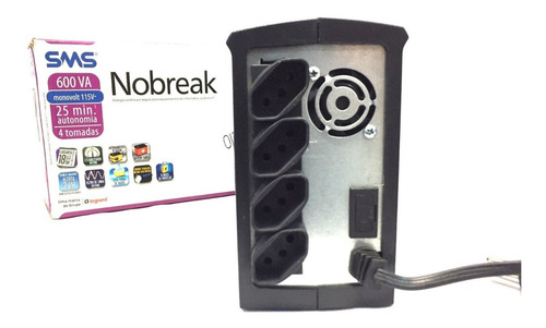 Imagem 3 de 4 de Nobreak Sms 600va Entrada De 115v/127v E Saída De 115v