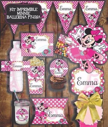 Kit Imprimible Editable Cumpleaños  Minnie