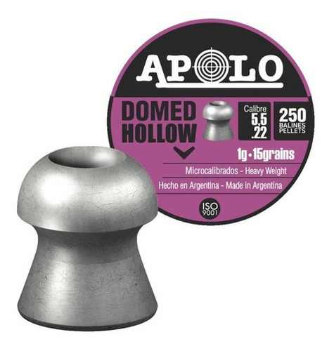 Balines Apolo Domed Hollow 5.5 Lata X 250 Aire Comprimido