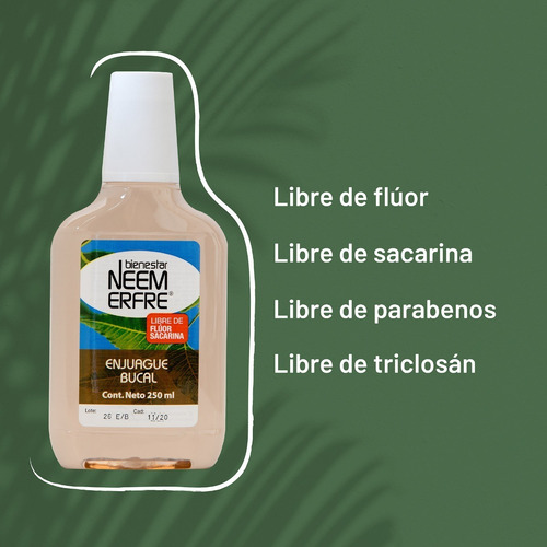 Paq 3- Enjuague Bucal De Neem Sin Flúor-bienestar Neem Erfre