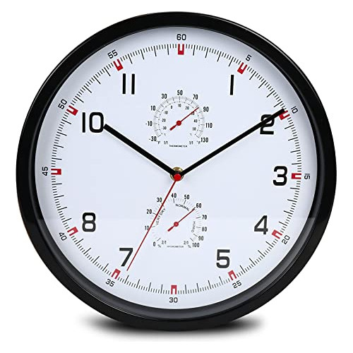 Reloj De Pared Silencioso Moderno Sin Tictac 12 Pulgada...