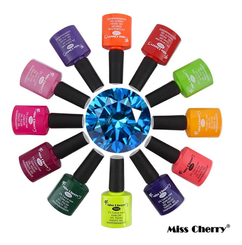 Imagen 1 de 7 de Gama Colores Miss Cherry Gelish + Gratis Base Top Y Envio
