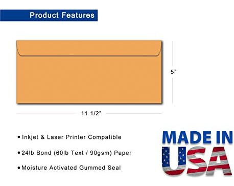 Sobres Comerciales Tamaño 14 (5 X - 24 Lb Bond Golden Kraft