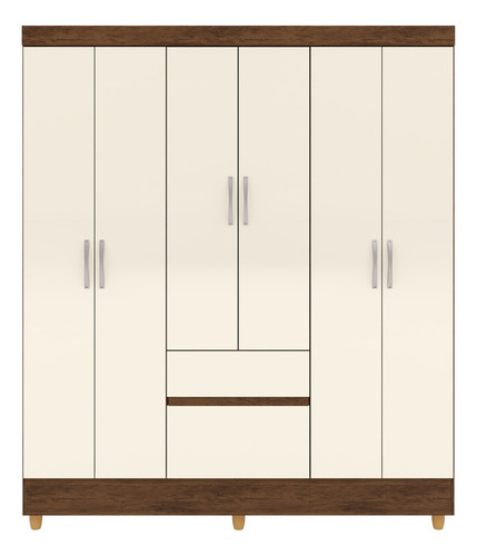 Guarda-roupa Casal 6 Portas 2 Gavetas Panama Df
