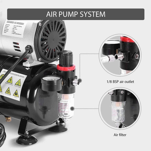 Compresor De Pintura De Aerografía Vivohome, Profesional