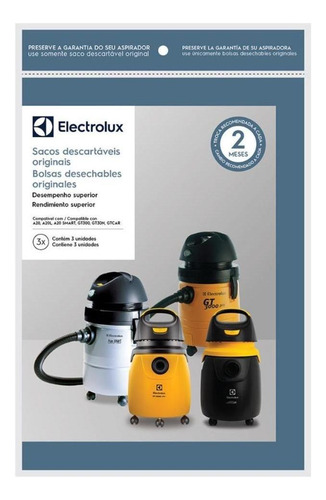 Kit Sacos, Filtro E Touca P/ A20l Fab Após 2010 Electrolux