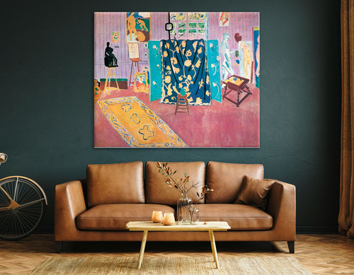 Cuadro El Estudio Rosa Matisse Canvas Algodón 130 Cm