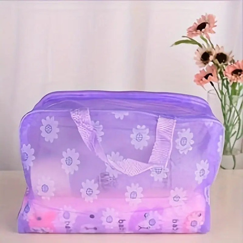 Bolsos Neceser Para Productos De Higiene Y Baño Floreado Violeta Floreado