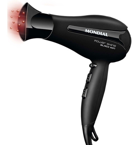 Secador De Cabelo Mondial 1875w Power Shine Black Sc13