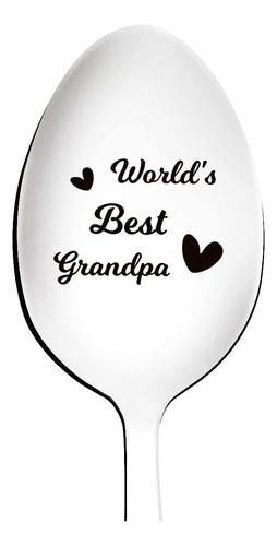 Worlds Best Grandpa Cuchara Grabada De Acero Inoxidable Papá