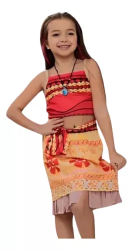 Biquíni Cropped Infantil Moana Vermelho