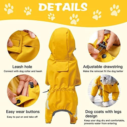 Chubasquero Para Perros Annchwool Con Capucha Para Perros Y