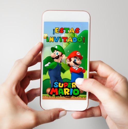 Invitación Animada Digital Personalizada Super Mario Bros