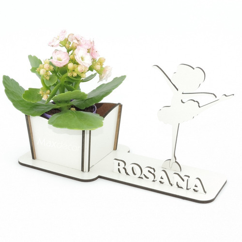 10 Porta Flores Display Personalizado Branco Bailarina Baby