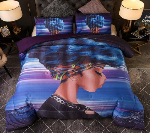 Ntbed African American Black Girl Comforter Set Full/queen P