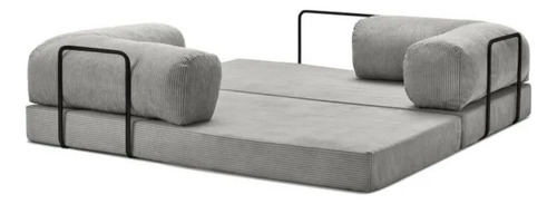 Sillon Teddy Sofa Cama En Caja 180x100x70cm 35kg/m3 Alta Den Gris Claro