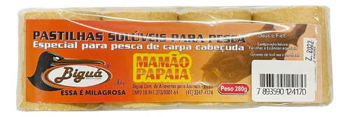 Pastilha Pesca Biguá Carpa Cabeçuda Mamão 280g Sem Corante