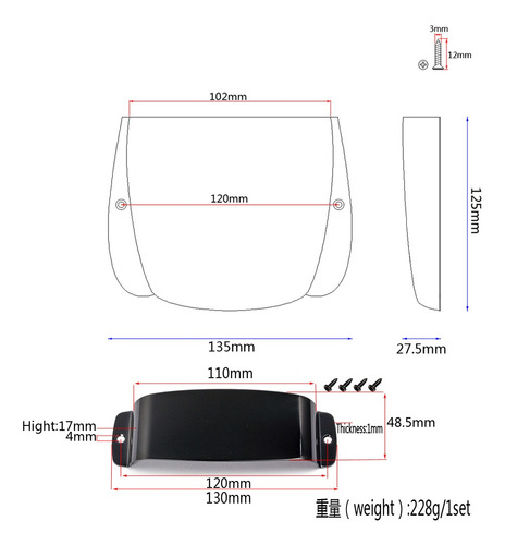 Imagen 8 de 10 de De Tapa Para Guitarra Eléctrica, Pickup De Aleación De