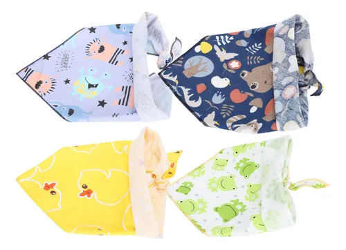 Babero Triangular Para Mascotas, 4 Piezas, Estilo Estampado,