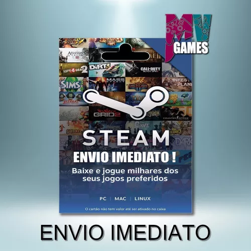 Steam Gift Card - Cartão Pré Pago R$ 30 - Código Digital