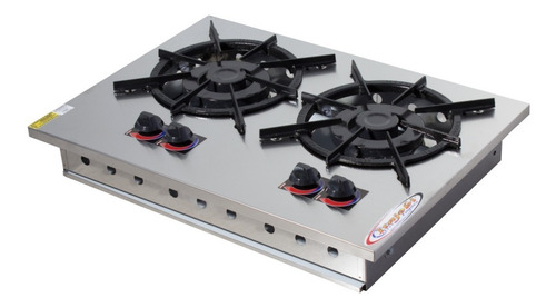 Imagem 4 de 9 de Fogão 2 Bocas Duplas Cooktop Inox Embutir 30x30 Industrial