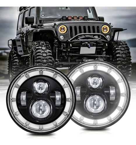 Led Redondo De 7 Pulgadas, Faro Led Para Todo Terreno Con Al