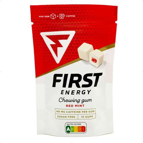 Chiclete Energético First Gum Cafeína Sabor Menta