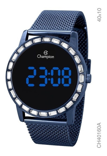 Relógio Champion Digital Led Azul Feminino Ch40160a