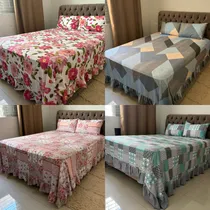 Comprar Colcha Casal Com Babado + 2 Porta Travesseiros