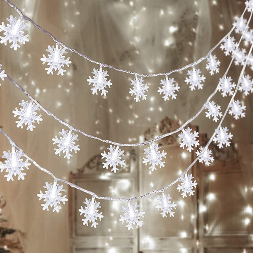 Guirnalda Navideña Led Con Forma De Copo De Nieve En Forma D