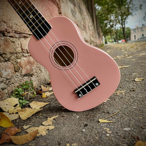 Imagen 2 de 9 de Ukelele Soprano Magma Rosa Brillante Con Funda