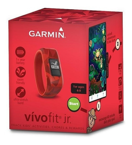 Smartband Atividade Dia Criança Garmin Vivofit Jr Vermelho