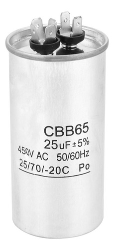 Condensador 25uf Cbb65 450v, Carcasa De Aluminio Antiexplosi